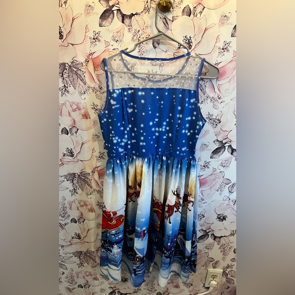 Get Ready Christmas!! Stand at the top Size L holiday dress w/zipper on side